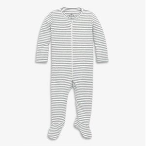 Primary Baby Organic Zip Footie Striped